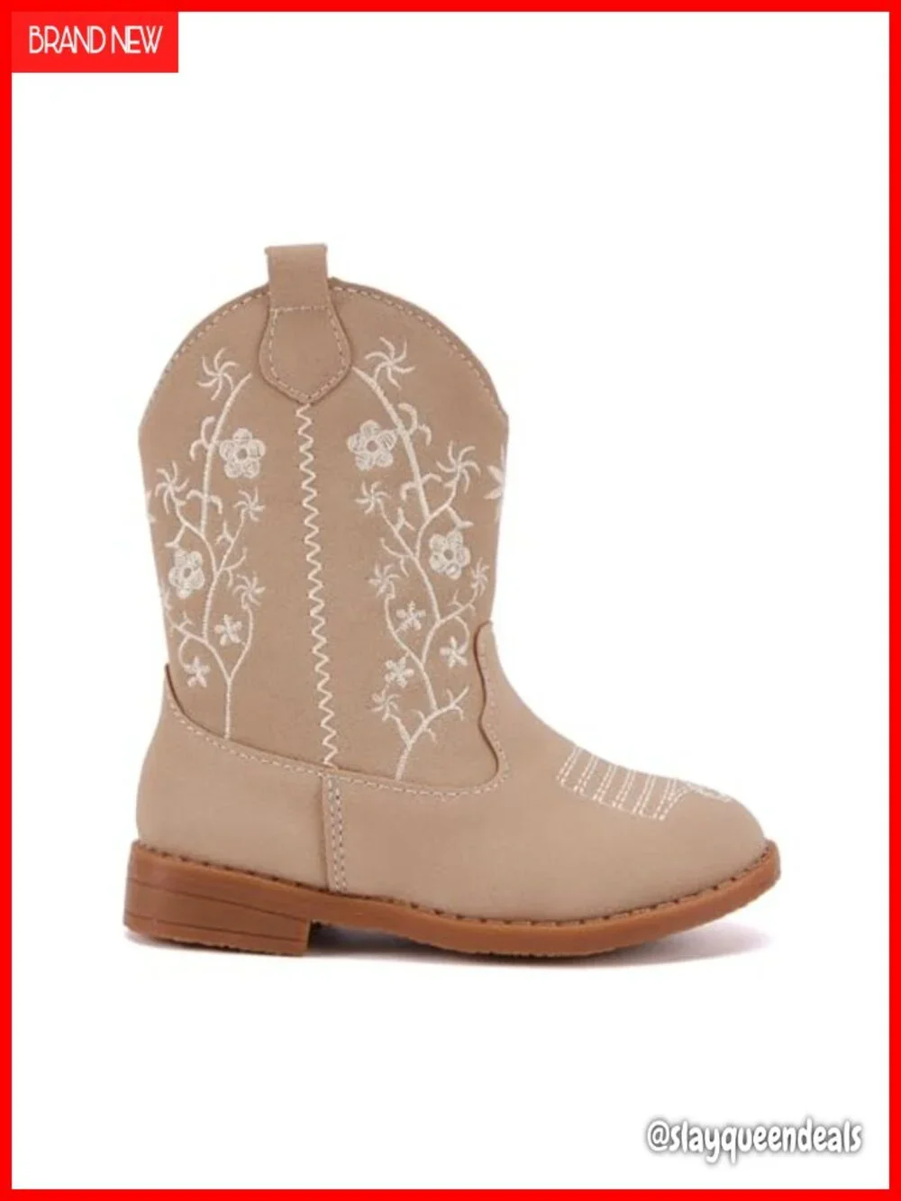 Toddler Girls Cowboy Boots Faux Leather Mid-Calf Western Boots